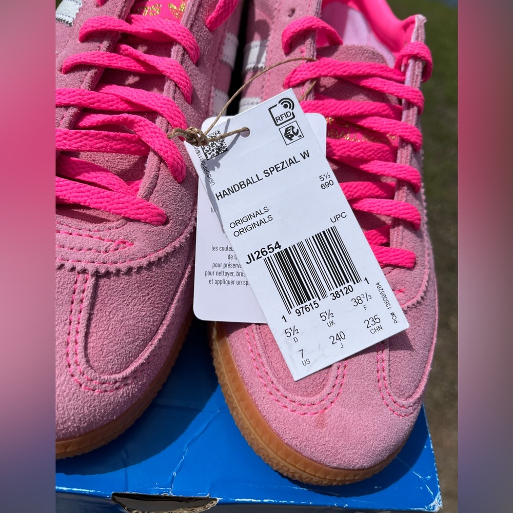NWT Adidas Handball Spezial Womans Sneaker Size 7 in Pink - Picture 8 of 10